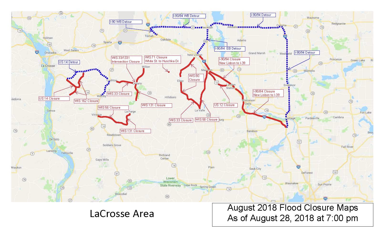 Flooding keeps number of state roads closed WXOW News 19 La Crosse